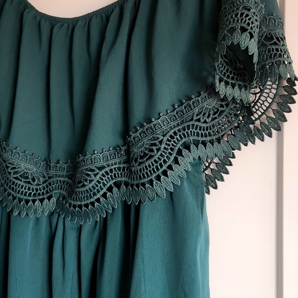 NWOT SHEIN emerald green romper - Picture 6 of 10